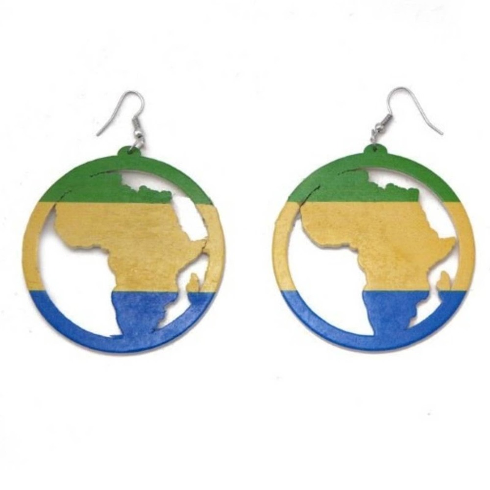 Map of Africa Wooden Earrings
